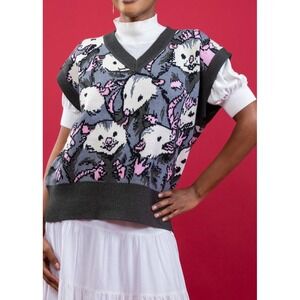 STEADY HANDS All the Possum-bilities vest cap sleeves sweater Womens XS